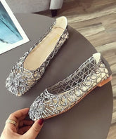 Mulberry Hollow Out Walking Sandalen Kunstleder Art Splicing